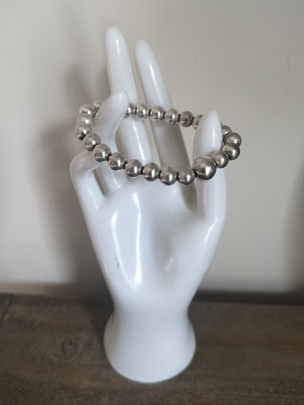 Milor Italy 925 Sterling Silver Ball Bead Link Magnetic Claps Bracelet